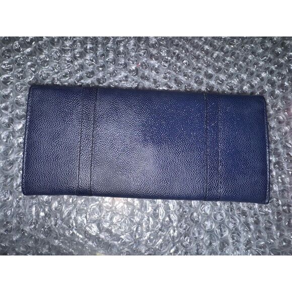 Celine Women's Large Triomphe Wallet Blue Leather Credit Card, Bill Holder - Picture 2 of 11